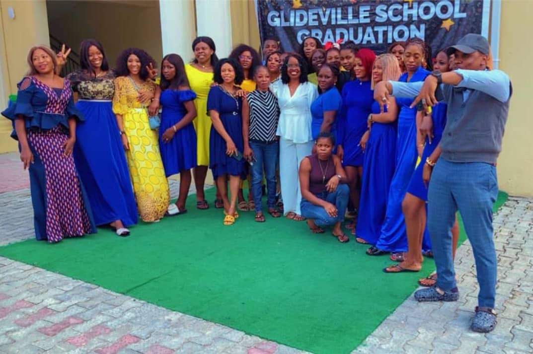 Glideville School graduation celebration with teachers